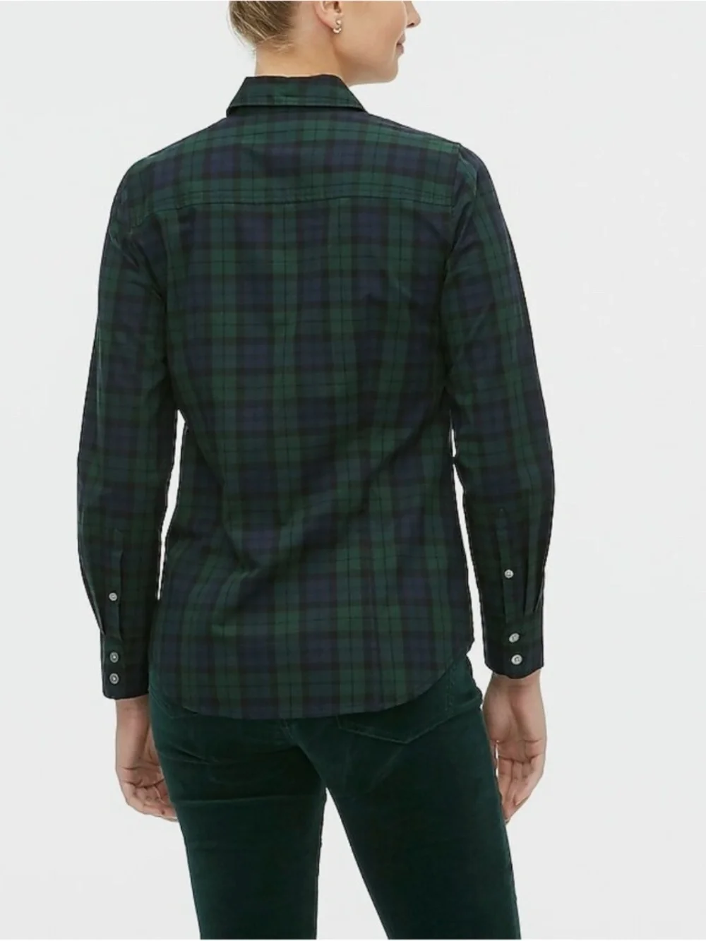 J. Crew Long Sleeve Plaid Cotton Poplin Stretch Business Casual Shirt Size M